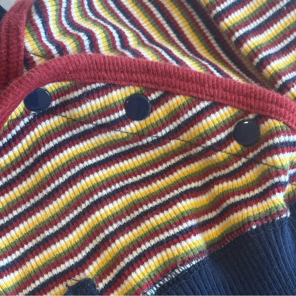 VINTAGE PEEK-A-BABE Infant Long Sleeve Hooded Onesie with Frog Detail 12M - Picture 4 of 10